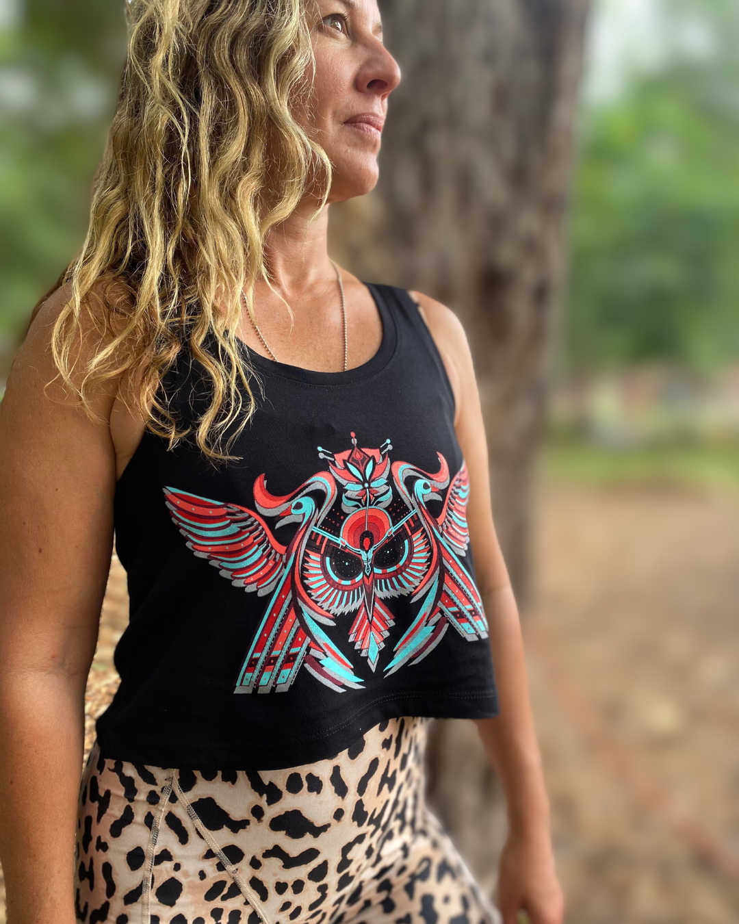 Owl Mural Crop Tank