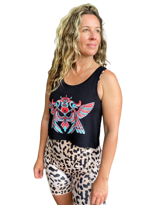 Owl Mural Crop Tank